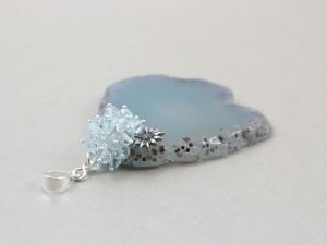 chileart biżuteria agat niebieski Swarovski srebro kwiat